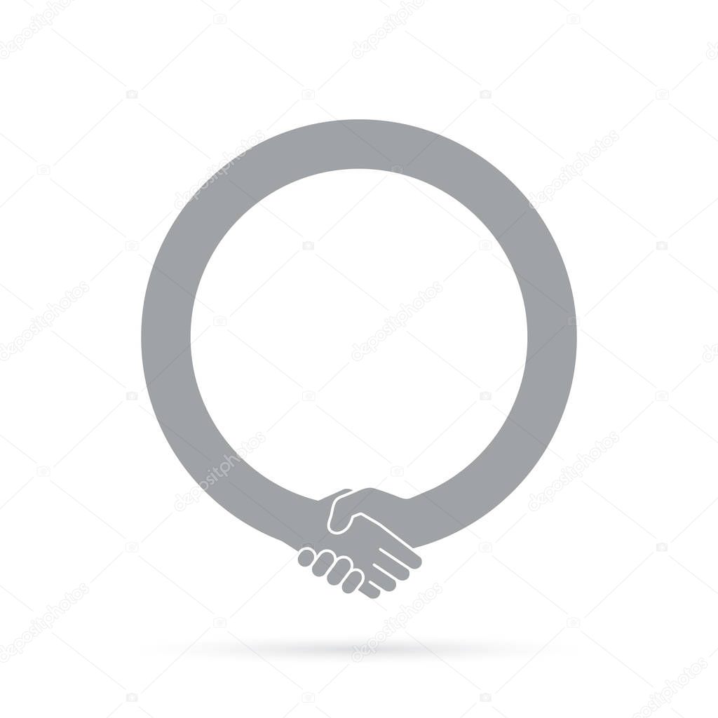 Handshake circle vector icon