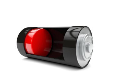 Renkli göstergeli pil şarj ı. 3d Rendering