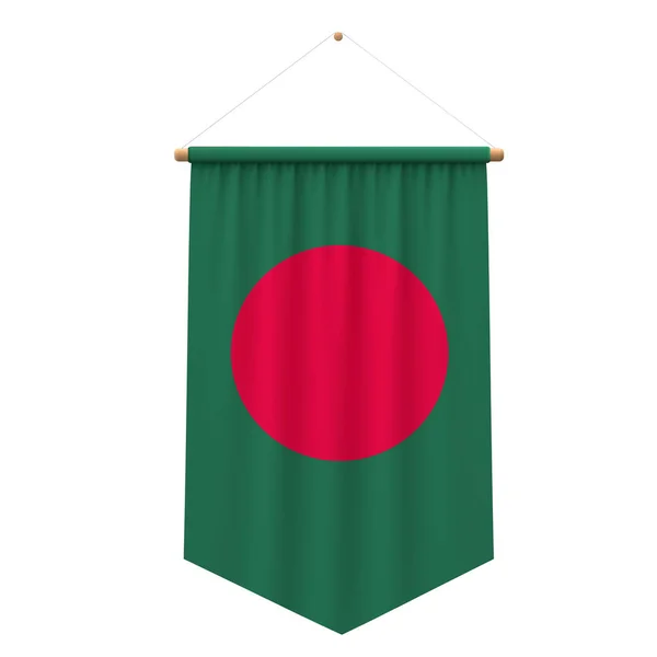 Bangladesh flag cloth hanging banner. 3D Rendering — Stock Photo, Image