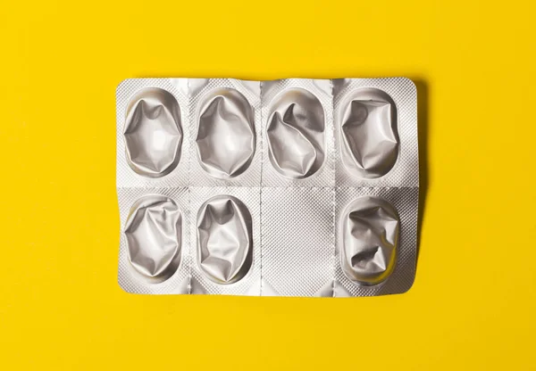 Empty blister drug pack of medical tablets — Stock Photo, Image