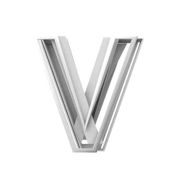 Letter V, abstract gefragmenteerd geometrische lettertype. 3D-rendering — Stockfoto