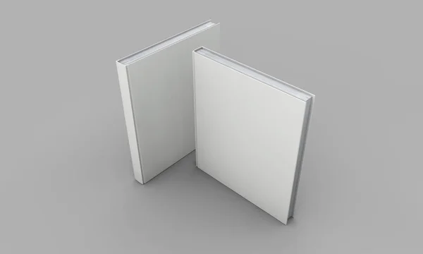 Макет обкладинки книг Hardback. Біла книга на сірому фоні. тривимірний — стокове фото