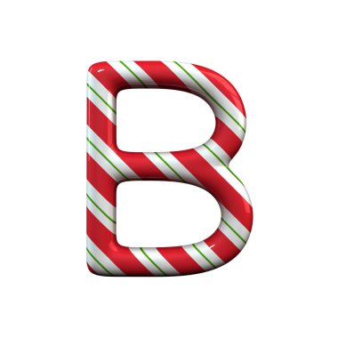 kırmızı ve beyaz çizgili şeker kamışı harfi B