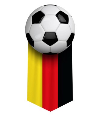 Almanya futbol topu bayrak bezi afiş asılı. 3d Rendering