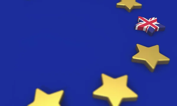 Концепція Brexit. Європейський Союз жовті зірки з Великої Британії u — стокове фото