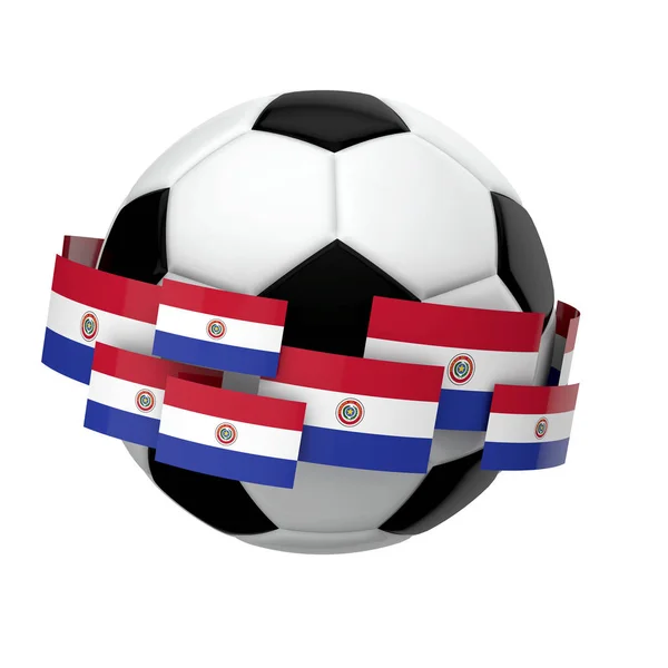 Fotboll fotboll med Paraguay sjunker mot en vanlig vit backgro — Stockfoto
