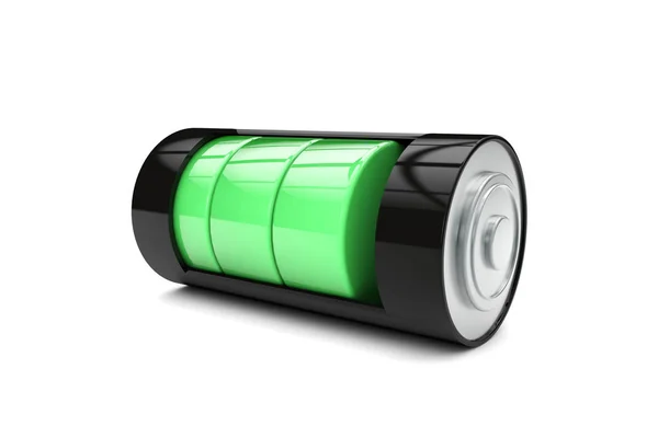 Charge de la batterie avec indicateur de couleur. Rendu 3D — Photo