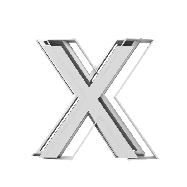 Letter X, abstrakt fragmenterat geometriskt typsnitt. 3D-rendering — Stockfoto