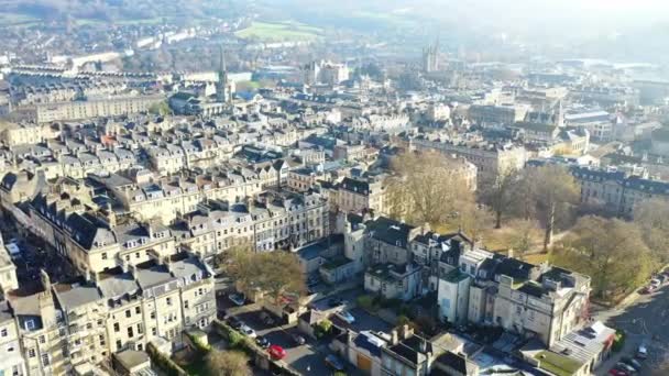 Vista Elevada Las Casas Tráfico Ciudad Vieja Durante Día — Vídeo de stock