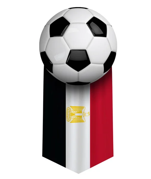 Egypte Soccer Ball vlag doek opknoping banner. 3D-rendering — Stockfoto