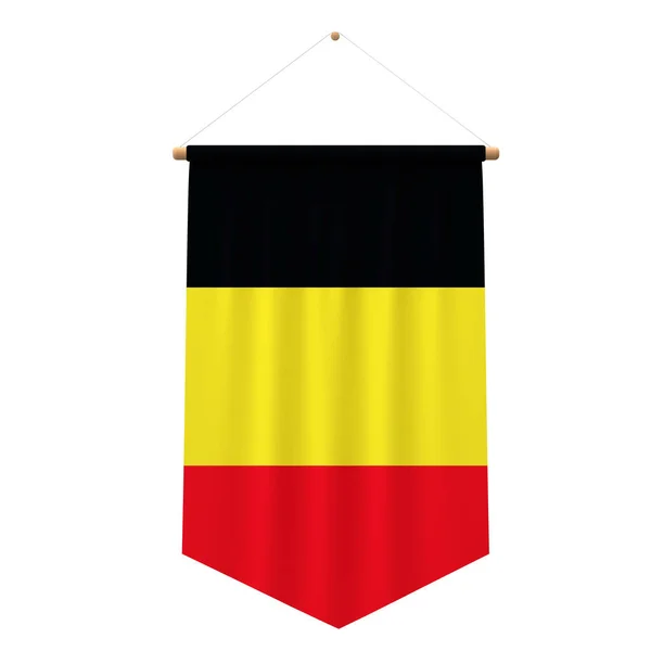 Belgium flag cloth hanging banner. 3D Rendering — Stock Photo, Image