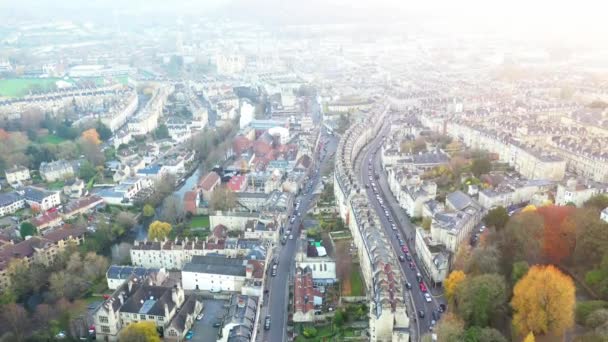 Erhöhte Sicht Auf Häuser Und Den Verkehr Der Altstadt Bei — Stockvideo