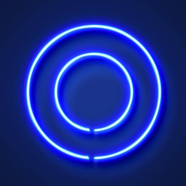 Mektup O gerçekçi parlayan mavi neon mektup mavi bir backg karşı