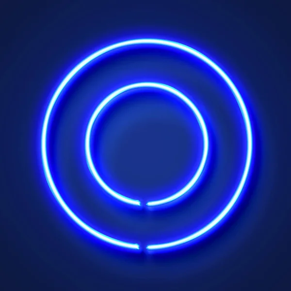 Letter O realistic glowing blue neon letter against a blue backg