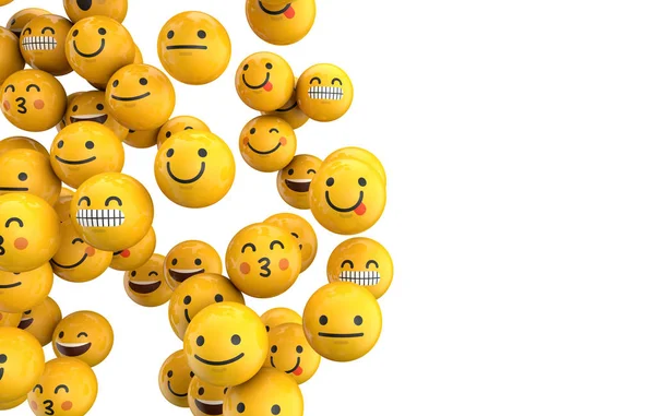 Emoji emoticon coleção de fundo personagem. Renderização 3D — Fotografia de Stock