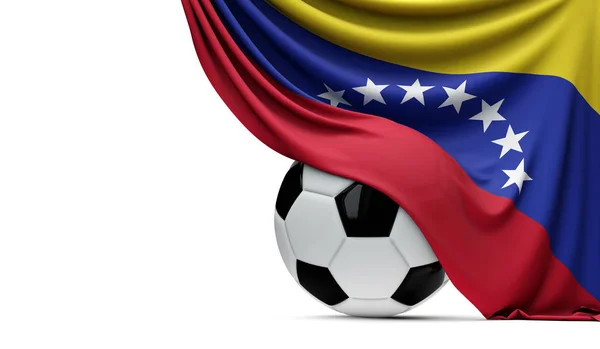 Wenezuela flagi narodowej nanoszone na piłkę nożną piłki nożnej. 3D R — Zdjęcie stockowe