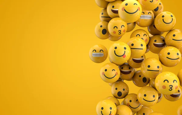 Kolekce pozadí znaků Emoji Emotiv prostorové vykreslování — Stock fotografie