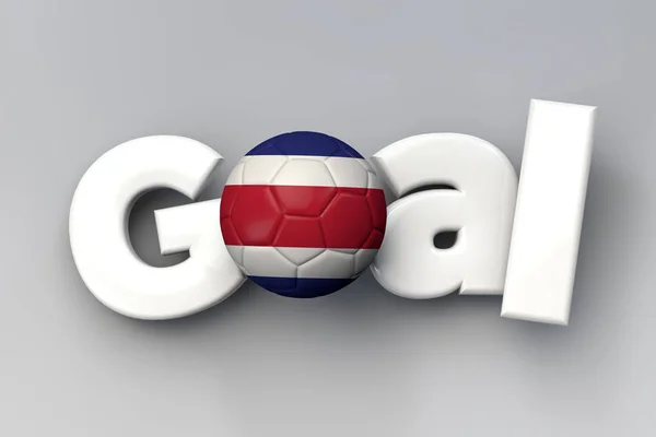 Gol sepak bola dengan bola bendera Thailand. Perenderan 3D — Stok Foto