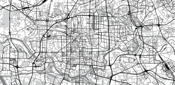 Vecteur urbain carte de ville de Foshan, Chine — Image vectorielle