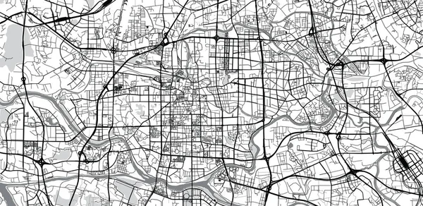 Mapa da cidade de vetor urbano de Foshan, China — Vetor de Stock