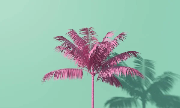 Brillante verano colorido fondo tropical palmera. Renderizado 3D — Foto de Stock