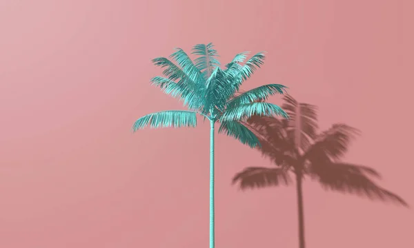 Verão brilhante colorido palmeira fundo tropical. Renderização 3D — Fotografia de Stock