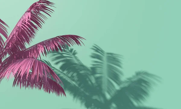 밝은 여름 다채로운 야자수 열대 배경입니다. 3D 렌더링 — 스톡 사진