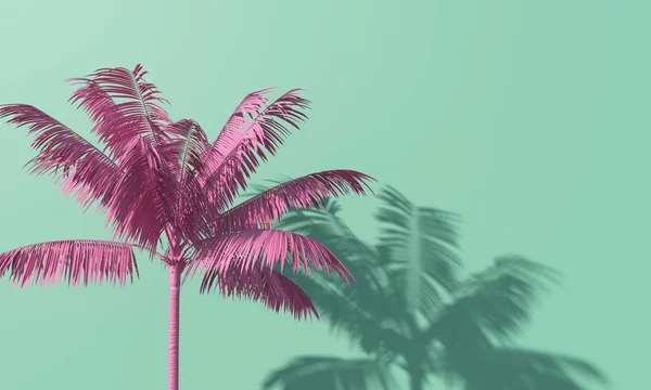 Heldere zomer kleurrijke Palm Tree Tropische achtergrond. 3D-rendering — Stockfoto