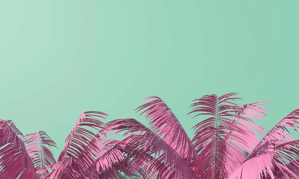 Hellen Sommer bunten Palmen tropischen Hintergrund. 3D-Darstellung — Stockfoto