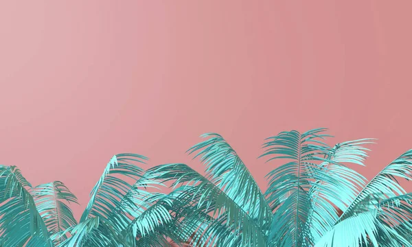 Hellen Sommer bunten Palmen tropischen Hintergrund. 3D-Darstellung — Stockfoto