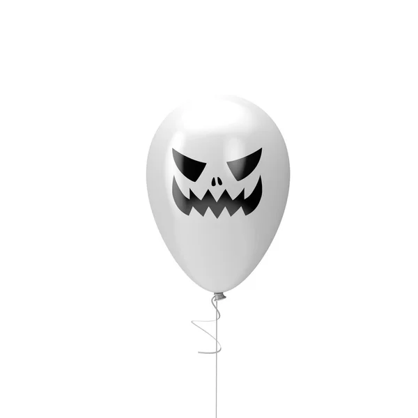 Halloweenský balón s strašidelný tváří. Šťastné Halloweenské decotace. prostorové vykreslení — Stock fotografie