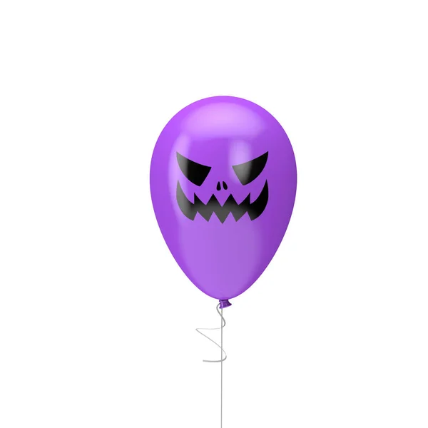 Globo de Halloween con cara espeluznante. Feliz decotación de Halloween. Renderizado 3D — Foto de Stock