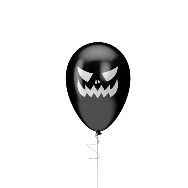 Halloween ballon met Spooky gezicht. Happy Halloween decotation. 3D renderen — Stockfoto