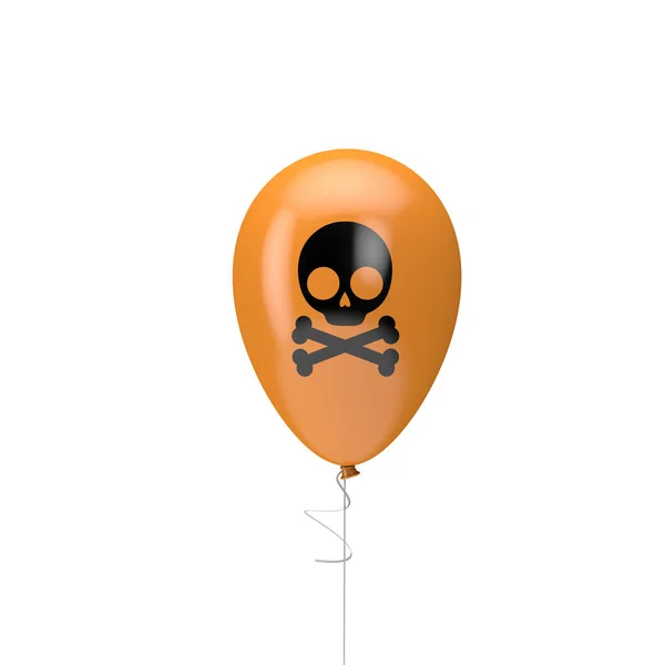 Halloween balloon with skull and cross bone. 3D Render
