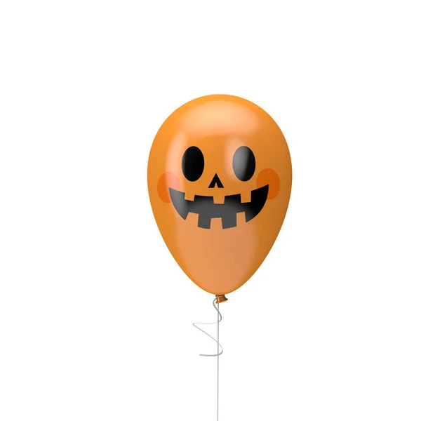 Globo de Halloween con cara espeluznante. Feliz decotación de Halloween. Renderizado 3D — Foto de Stock