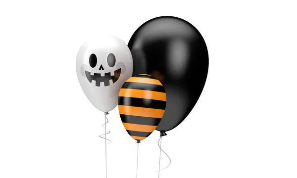 Globos de Halloween. Feliz decotación de Halloween. Renderizado 3D — Foto de Stock