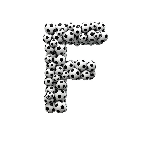 1-es szám font készült egy gyűjtemény futball-labdák. 3D-s Renderi — Stock Fotó