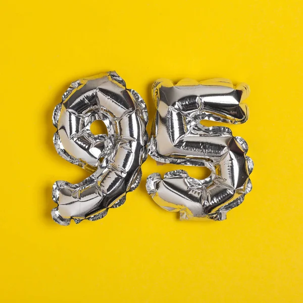 Gümüş folyo sayısı 95 kutlama balonu parlak sarı bac