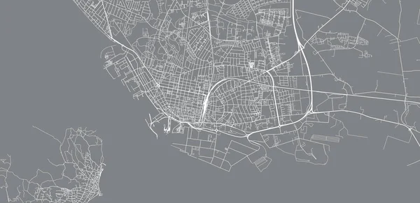 Mapa da cidade de vetores urbanos de Esbjerg, Dinamarca — Vetor de Stock