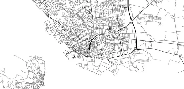 Mappa città vettoriale urbana di Esbjerg, Danimarca — Vettoriale Stock