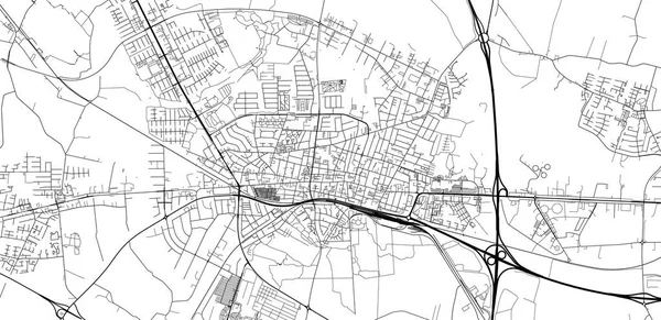 丹麦赫宁市城市矢量地图 — 图库矢量图片