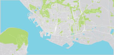 Danimarka 'nın Esbjerg kentsel şehir haritası