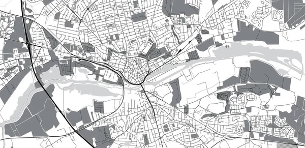 Randers, Danimarka 'nın şehir haritası — Stok Vektör