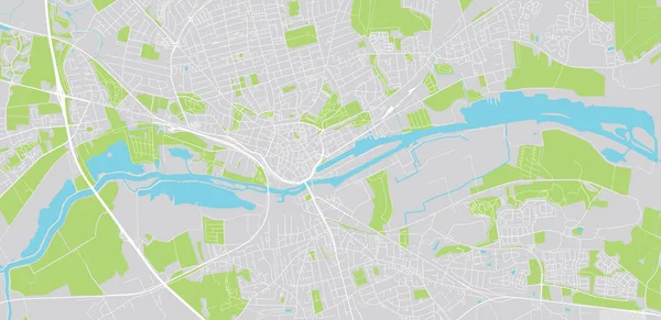 Mapa da cidade de vetores urbanos de Randers, Dinamarca — Vetor de Stock