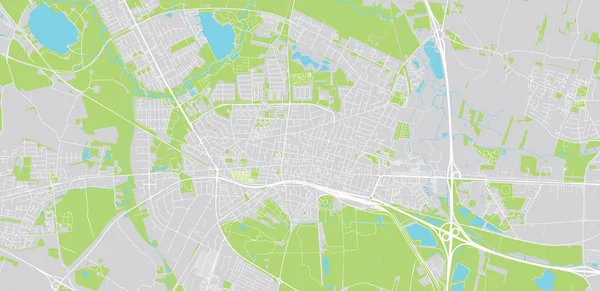 Városi vektor város térképe Herning, Dánia — Stock Vector