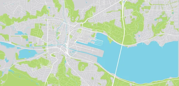 Stadskarta över Vejle, Danmark — Stock vektor