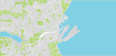 Aarhus kentsel vektör şehir haritası, Danimarka