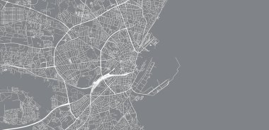 Aarhus kentsel vektör şehir haritası, Danimarka