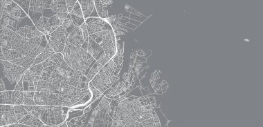 Kopenhag, Danimarka şehir vektör şehir haritası