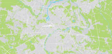 Odense, Danimarka kentsel vektör şehir haritası